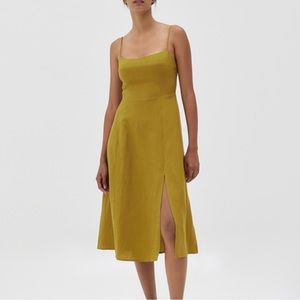 Sianna Linen Bustier Smocked Dress - Love Bonito